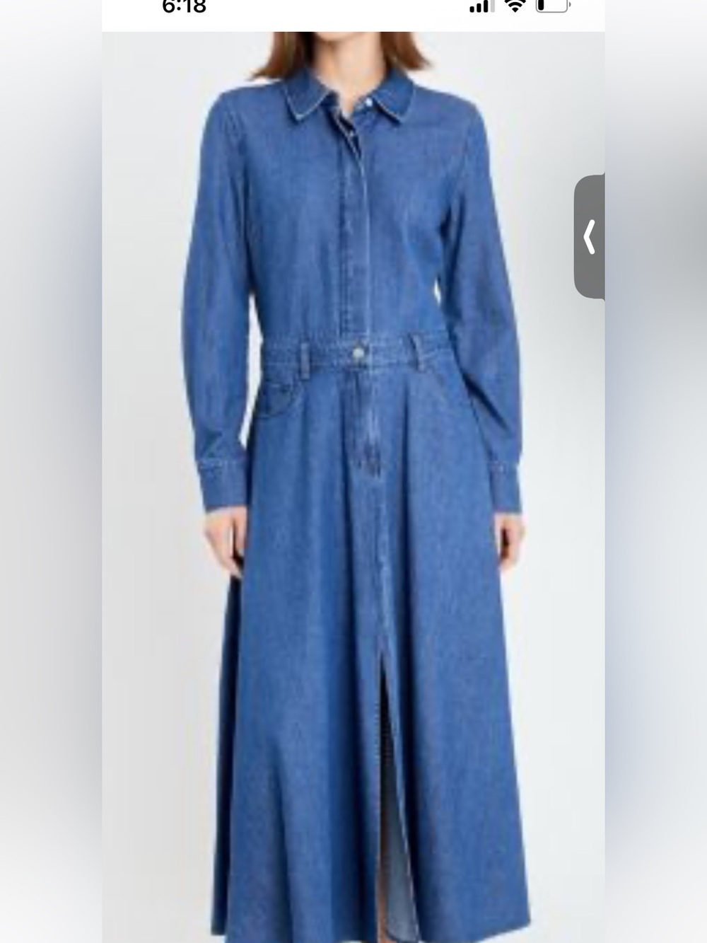 GREY LAB Blue Denim Wide-Leg Jumpsuit